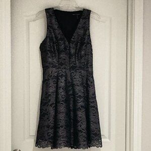 White House Black Market Dress, Dark Metallic Gray, Size 6P